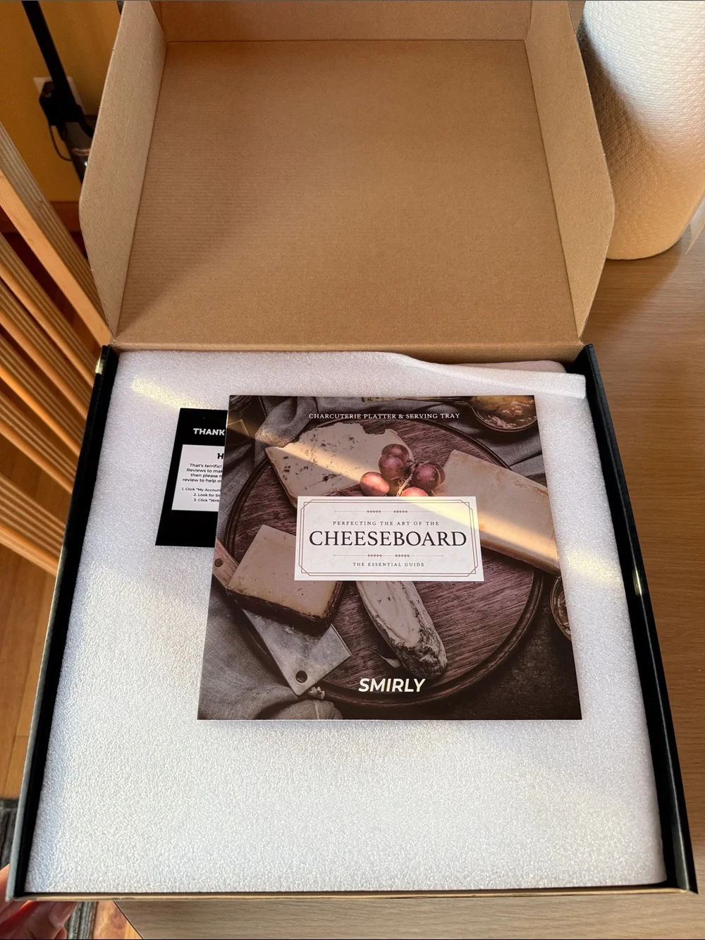 Premium Bamboo Cheeseboard - Black & Gold